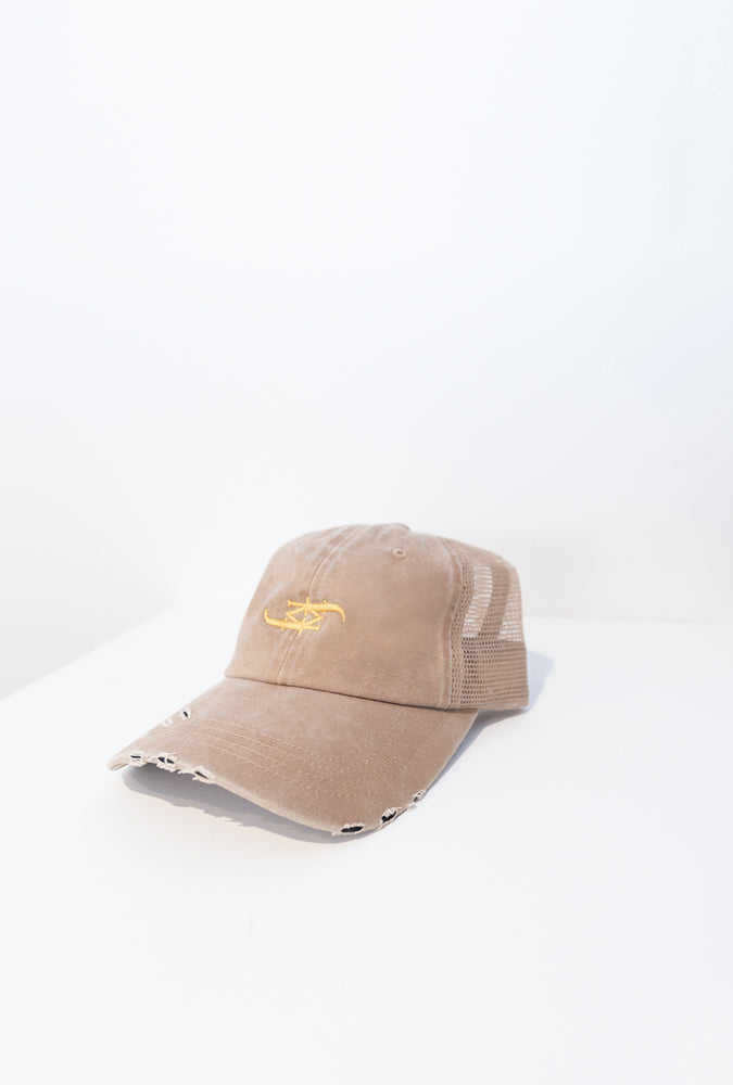 Sand Distressed Trucker Hat